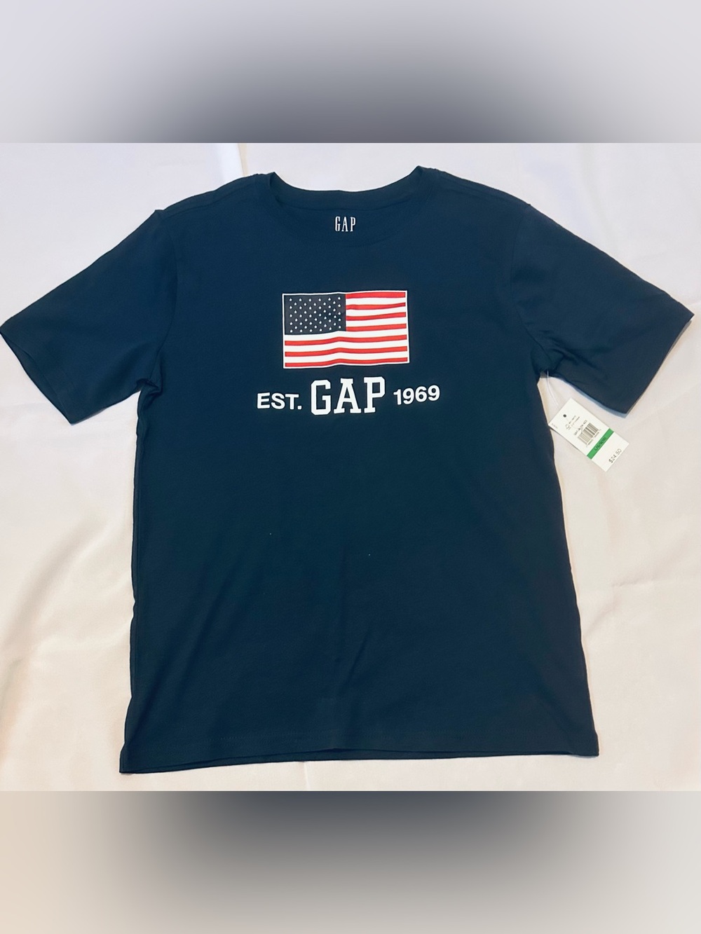 GAP Boy’s Navy Tee Size L (10) NWT American Flag Graphic